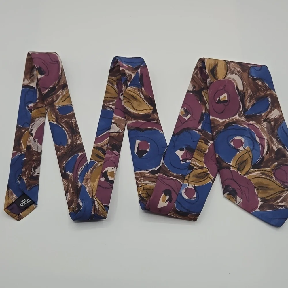 Geoffrey Beene | Maroon And Blue Floral Tie